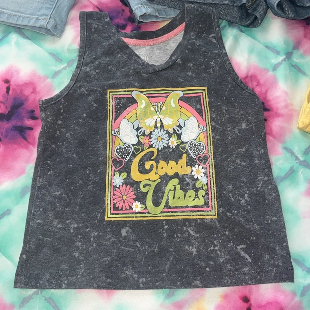 The children’s place shorts x4 and 2 wonder nation shirts size 6, 6X-7
